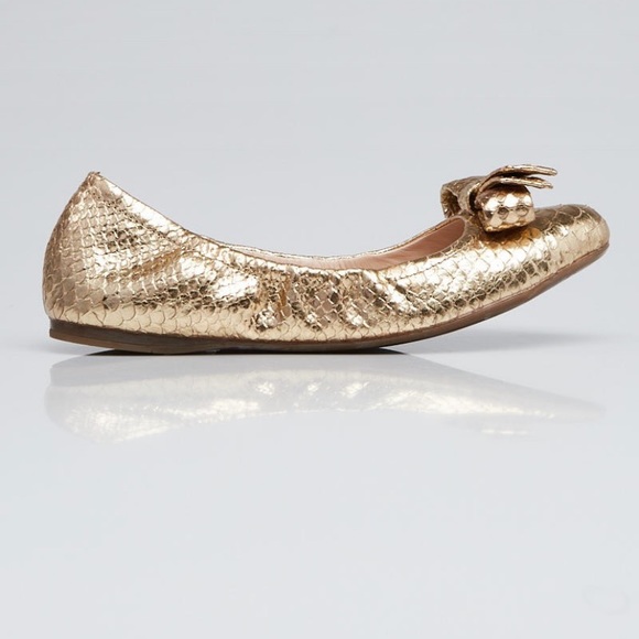 Prada gold snakeskin flats - Picture 2 of 5